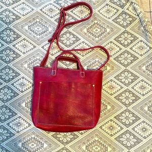 Portland Leather Goods Bougainvillea Mini Crossbody Zip Tote.